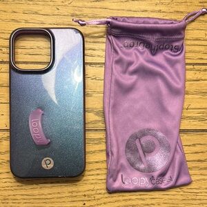 Loopy Case Glittery Blue with Purple Grip Phone Case